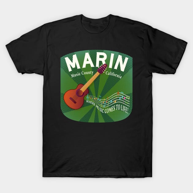 Marin County Music T-Shirt by Fairview Design
